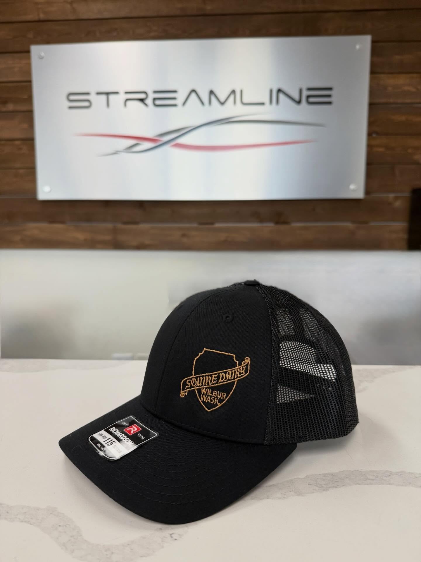 Embroidered hat and apparel display